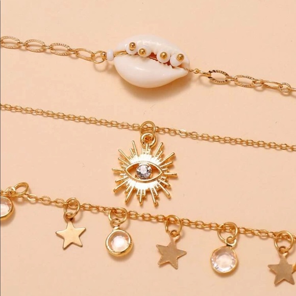 • Aria • Eye, Shell + Stars Anklet Set - Picture 3 of 4